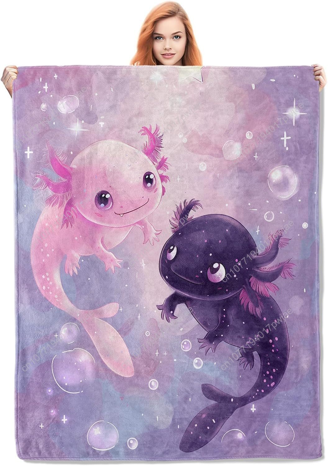 Home Textiles Throw - Axolotl Blanket Cute Axolotls Flannel Throw