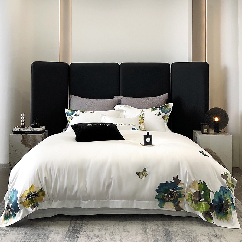 Home Textiles Super Soft - Embroidery White 800TC Egyptian Cotton Silky