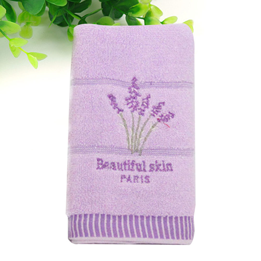 Home Textiles Pakistan - Lavender Embroidery Cotton Bath Towel Ultra