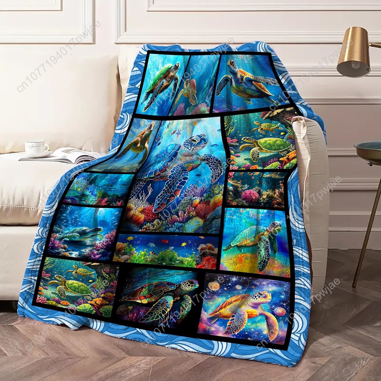 Sea Turtle Flannel Throw Blank - огляд і ціна Home Textiles Throw