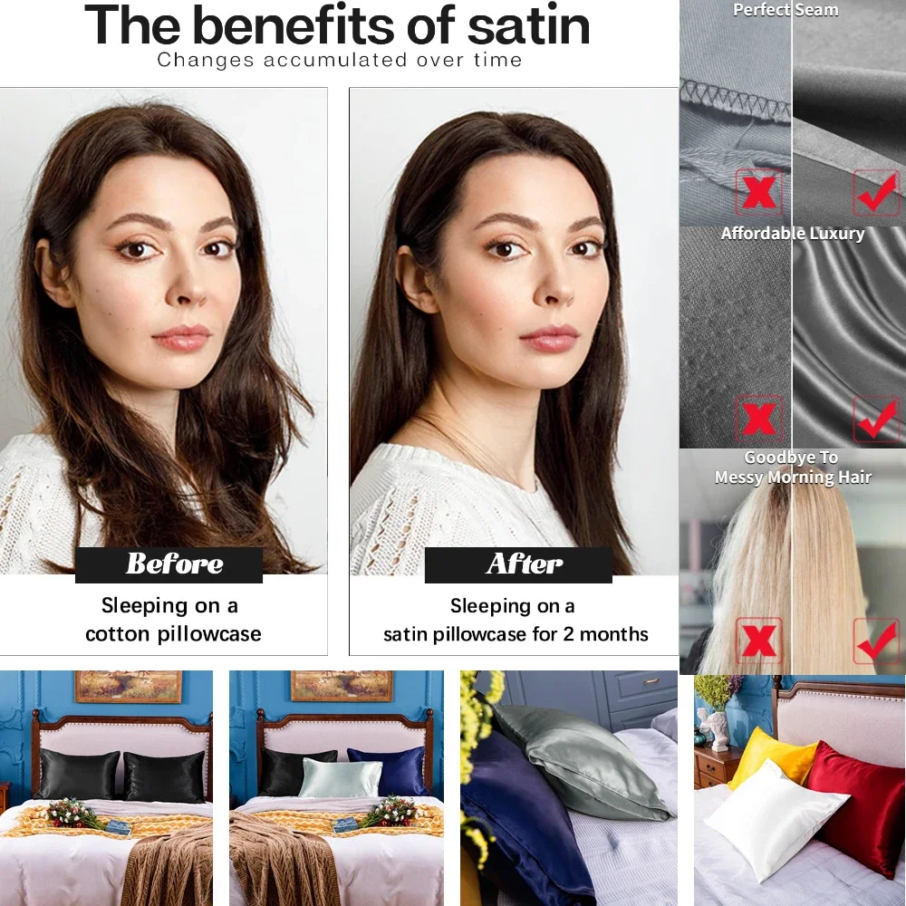 2 Pack Satin Pillowcase for Ha - огляд і ціна Home Textiles Super Soft