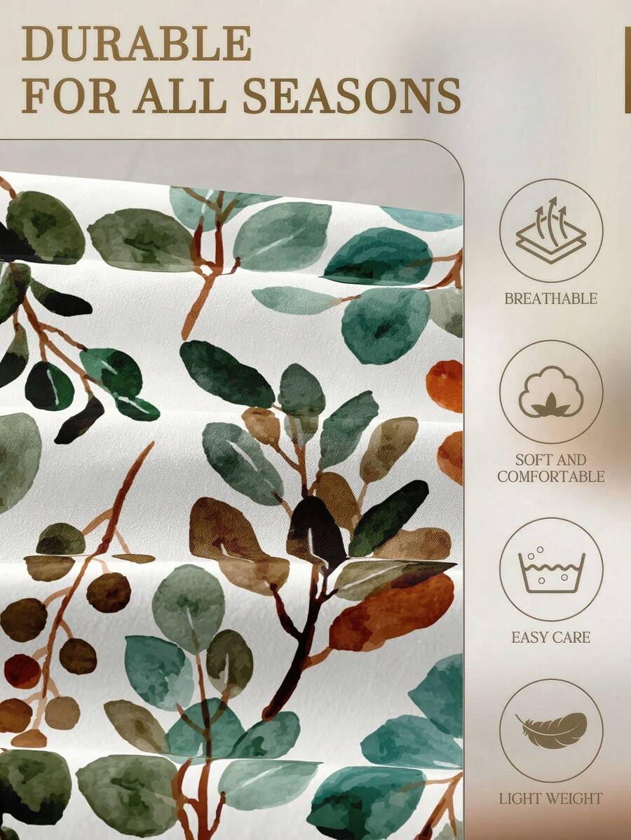 Floral Leaf Printed Fitted She - огляд і ціна Fitted Sheet Deep