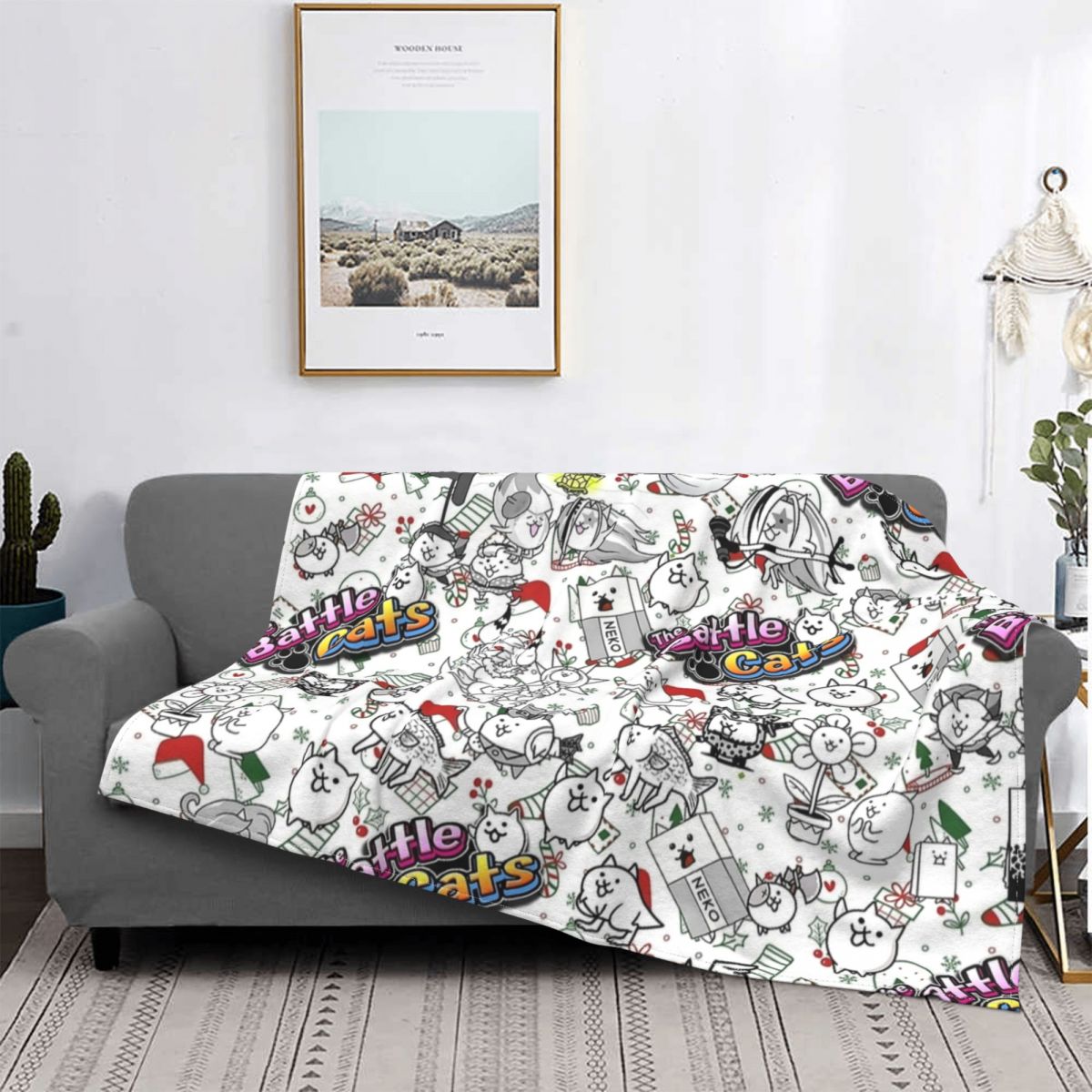 Battle Cats Game Blankets Flee - огляд і ціна Home Textiles Super Soft