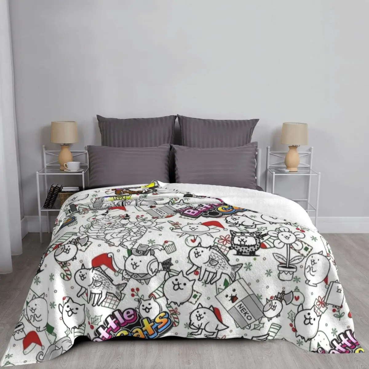 Battle Cats Game Blankets Flee - огляд і ціна Home Textiles Super Soft