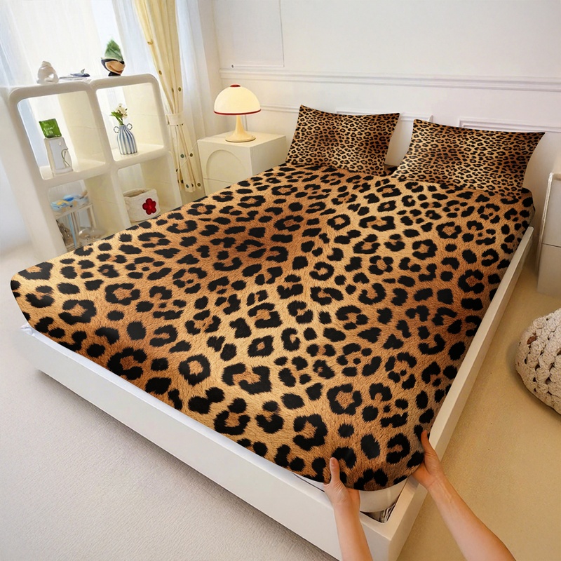 3Pcs Fitted Sheet Set,Retro Le - огляд і ціна Fitted Sheet Deep