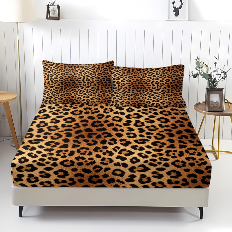 3Pcs Fitted Sheet Set,Retro Le - огляд і ціна Fitted Sheet Deep