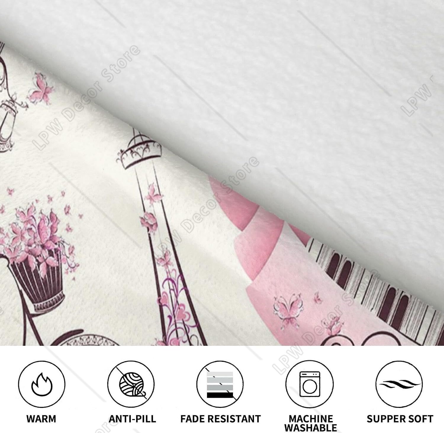 Paris Tower Flower Print Blank - огляд і ціна Home Textiles Paris