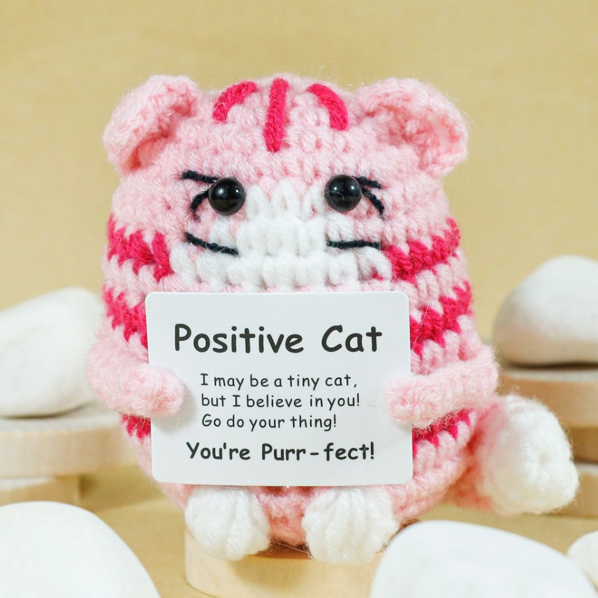 Funny Crochet Positive Cat Dol - огляд і ціна Home Textiles Today
