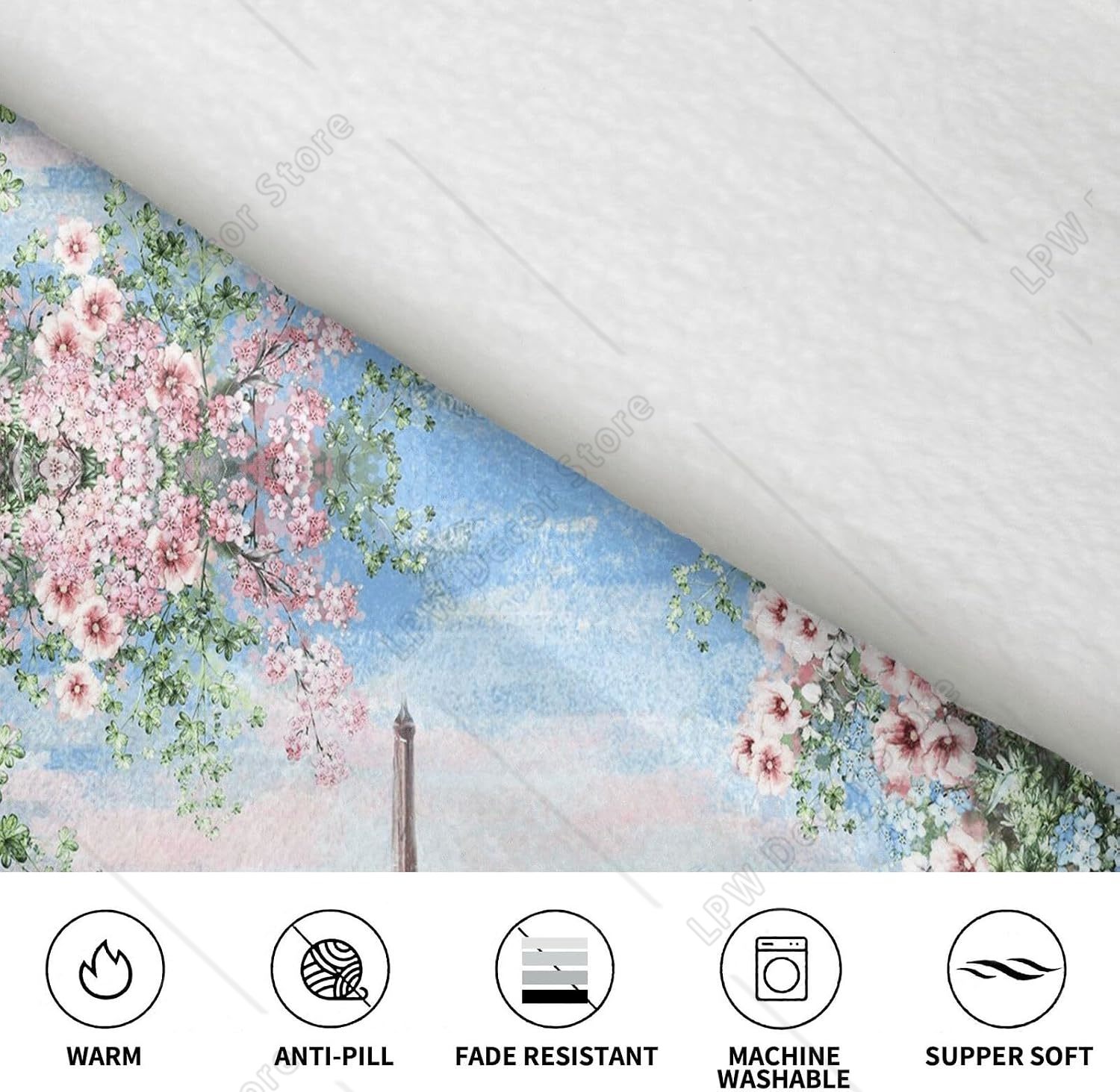 Tower Paris Print Blanket Hood - огляд і ціна Home Textiles Paris