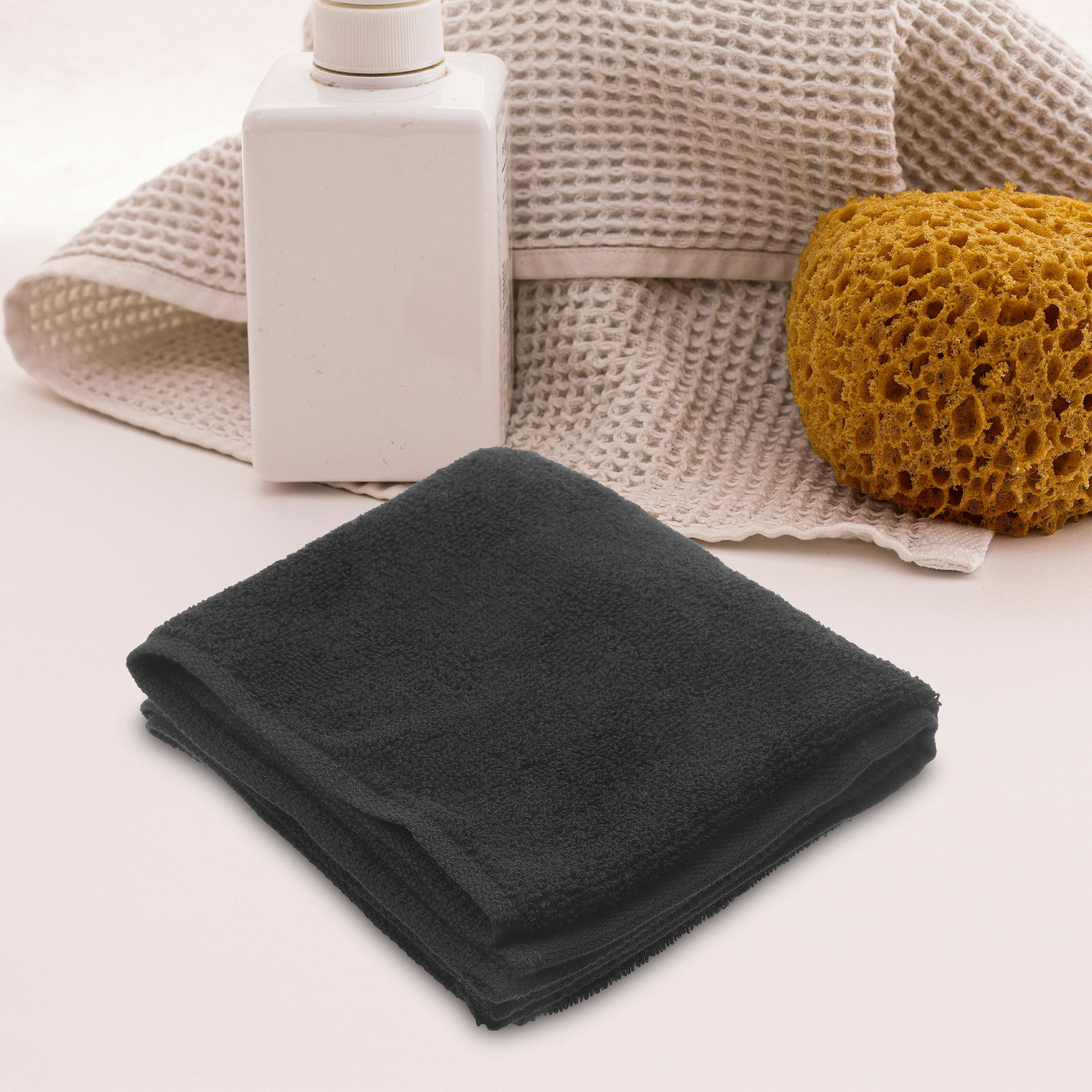 2Pcs Cotton Hair Towel Black A - огляд і ціна Home Textiles Pakistan