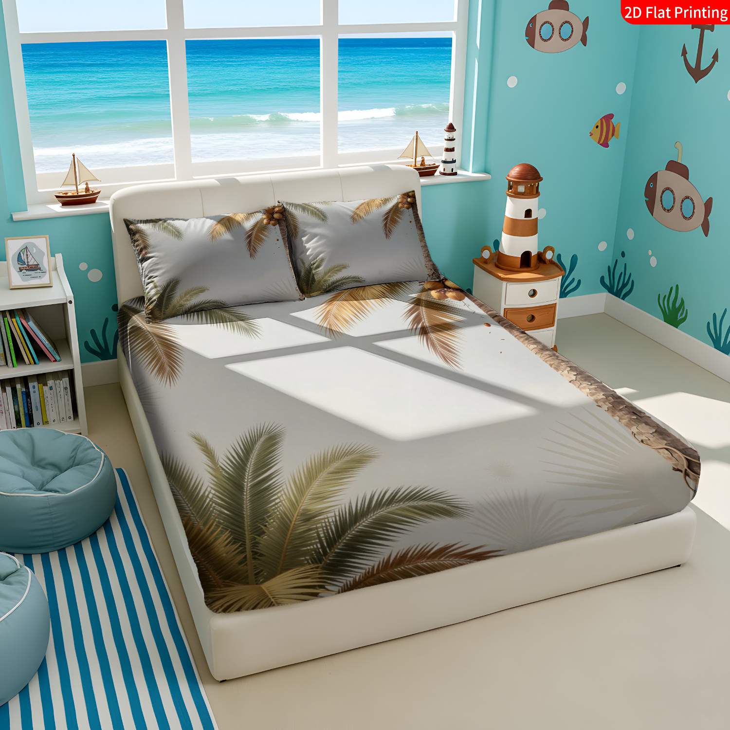 Tropical Style, Palm Tree Them - огляд і ціна Fitted Sheet Deep