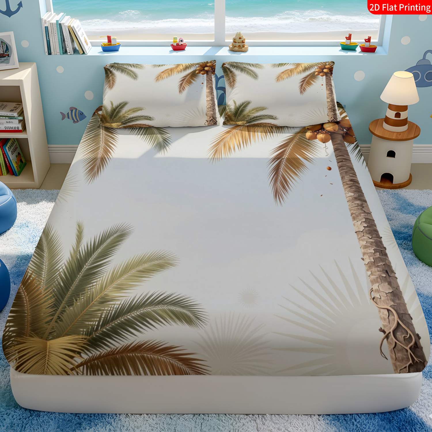 Tropical Style, Palm Tree Them - огляд і ціна Fitted Sheet Deep