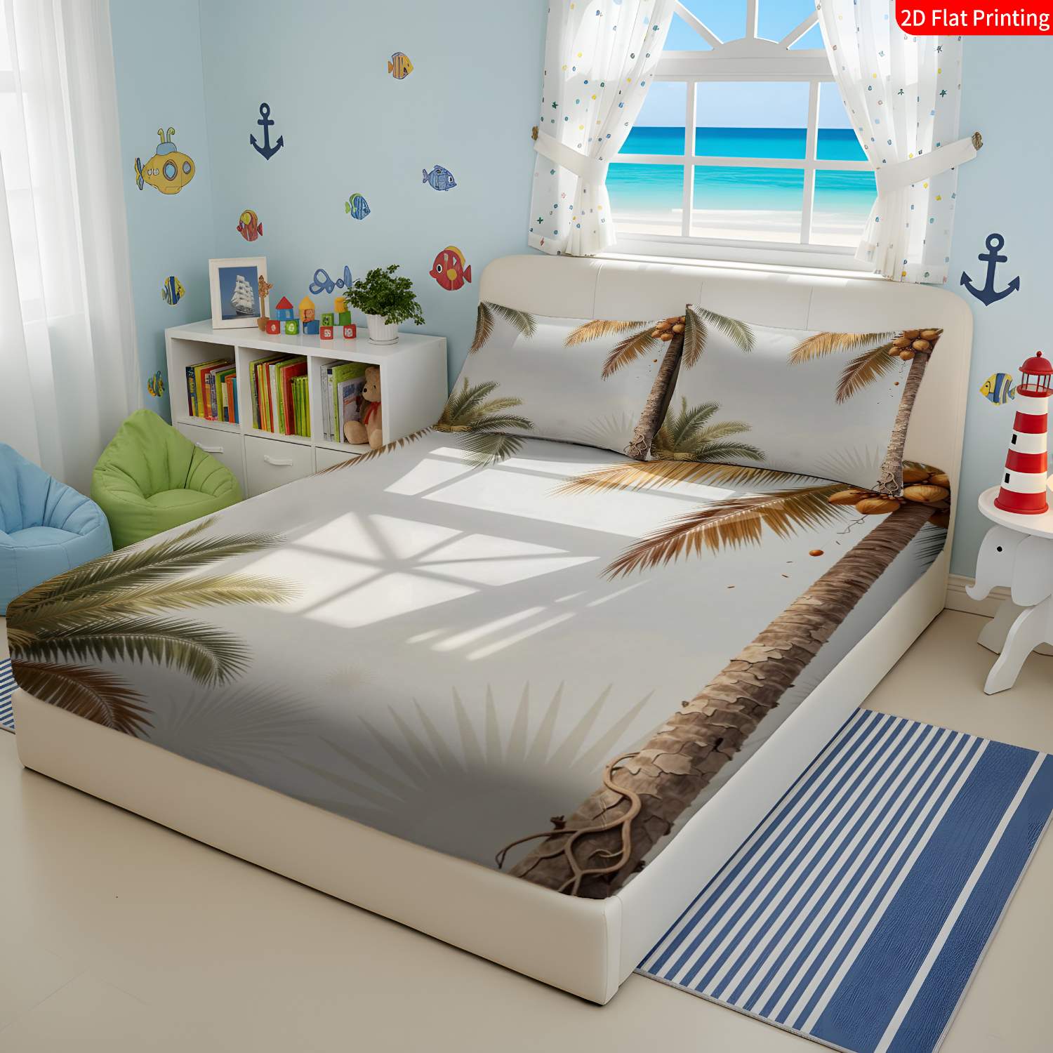 Tropical Style, Palm Tree Them - огляд і ціна Fitted Sheet Deep
