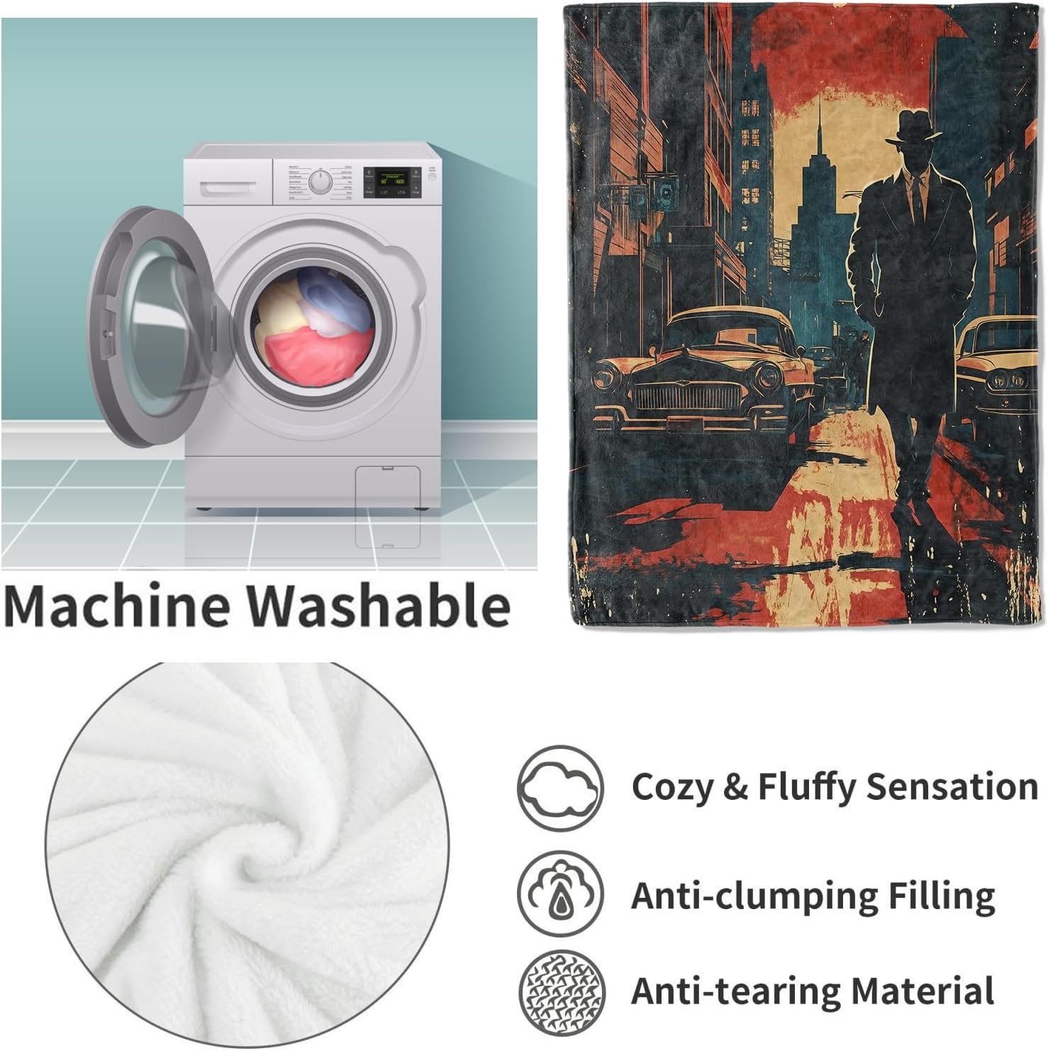 Noir Detective Blanket Gifts f - огляд і ціна Home Textiles Throw