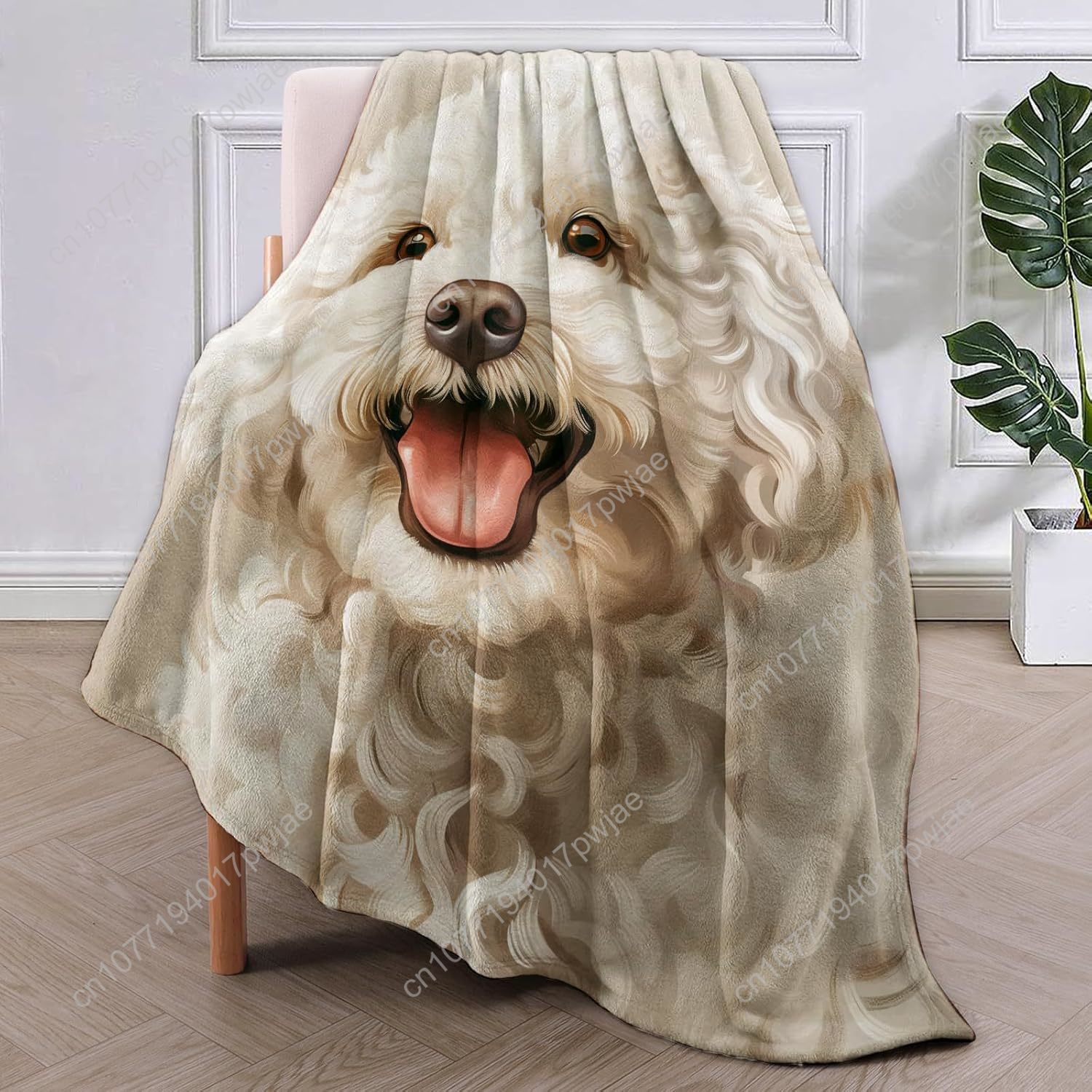 Joyful Poodle Portrait Blanket - огляд і ціна Home Textiles Throw